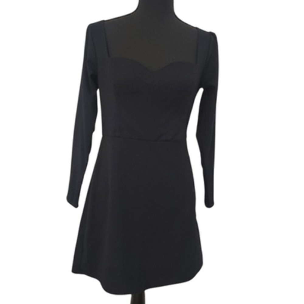 Abercrombie & Fitch Black Sweetheart Neckline Long Sleeve Small Romantic Grunge